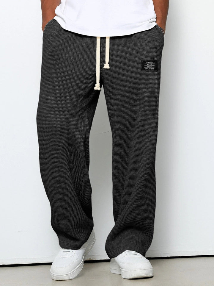 Dezlan - Wide Legs Loose Pants With Adjustable Waist