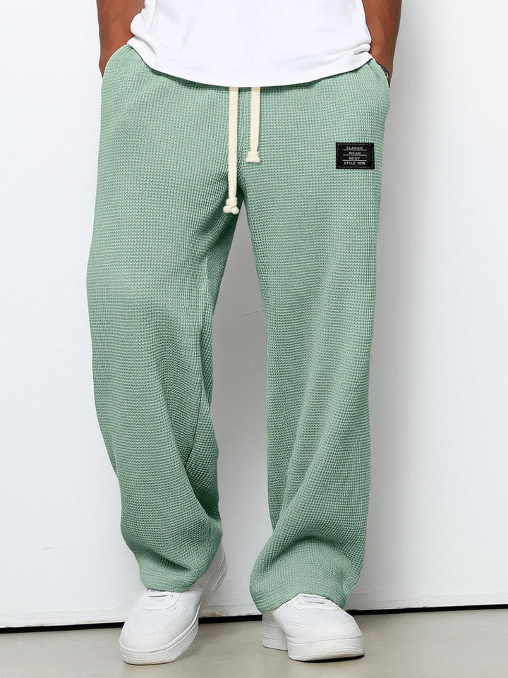 Dezlan - Wide Legs Loose Pants With Adjustable Waist