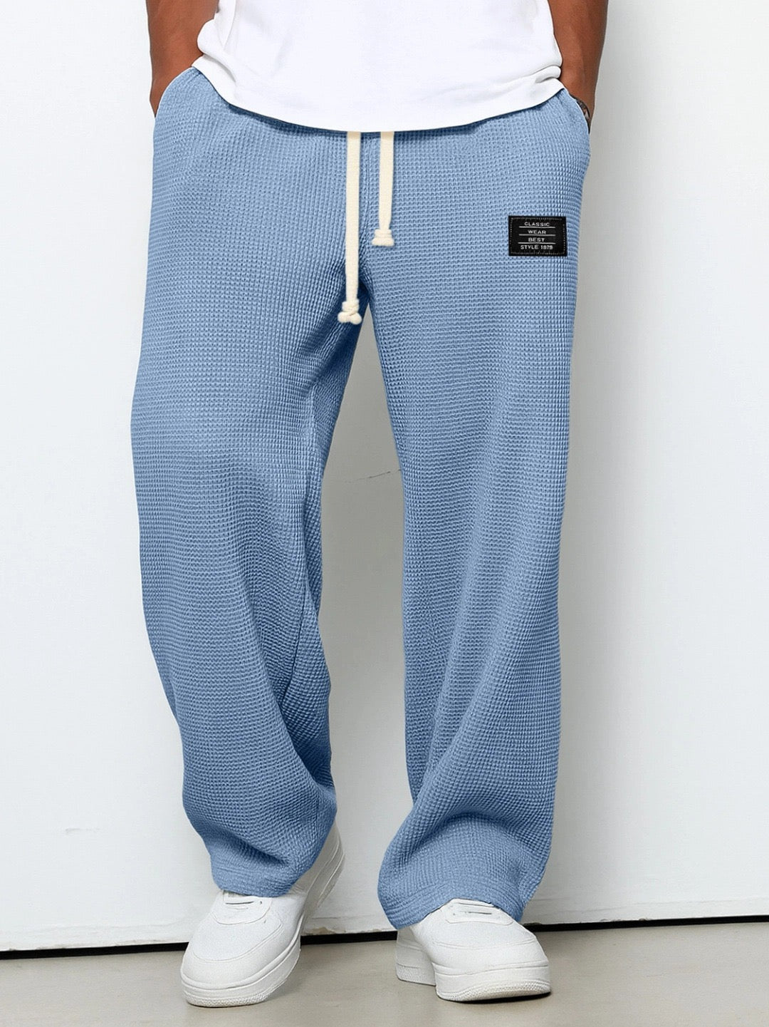 Dezlan - Wide Legs Loose Pants With Adjustable Waist