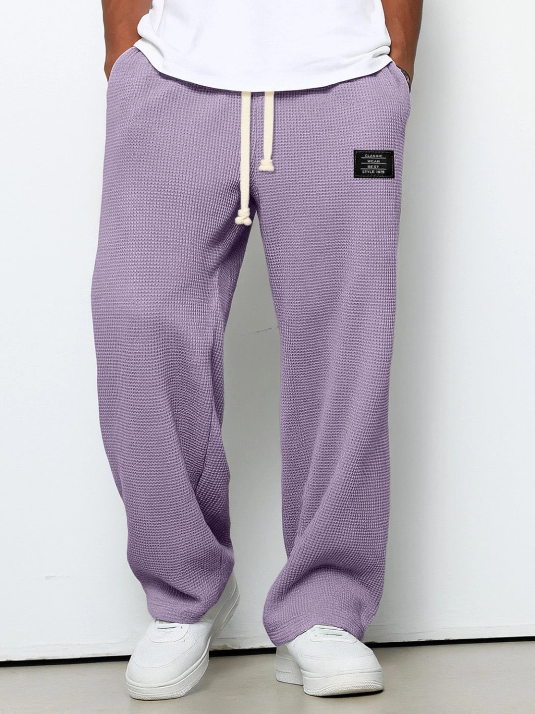 Dezlan - Wide Legs Loose Pants With Adjustable Waist