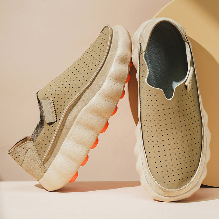 Sameth - Perforated Slip On Shoes with Flexible Sole