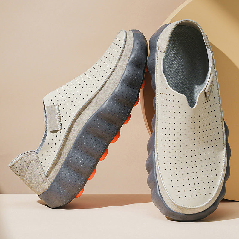 Sameth - Perforated Slip On Shoes with Flexible Sole