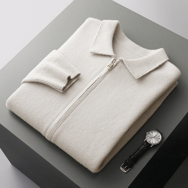 Keelon - Elegant Zip-Up Wool Sweater