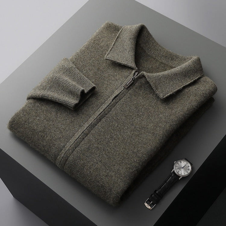 Keelon - Elegant Zip-Up Wool Sweater