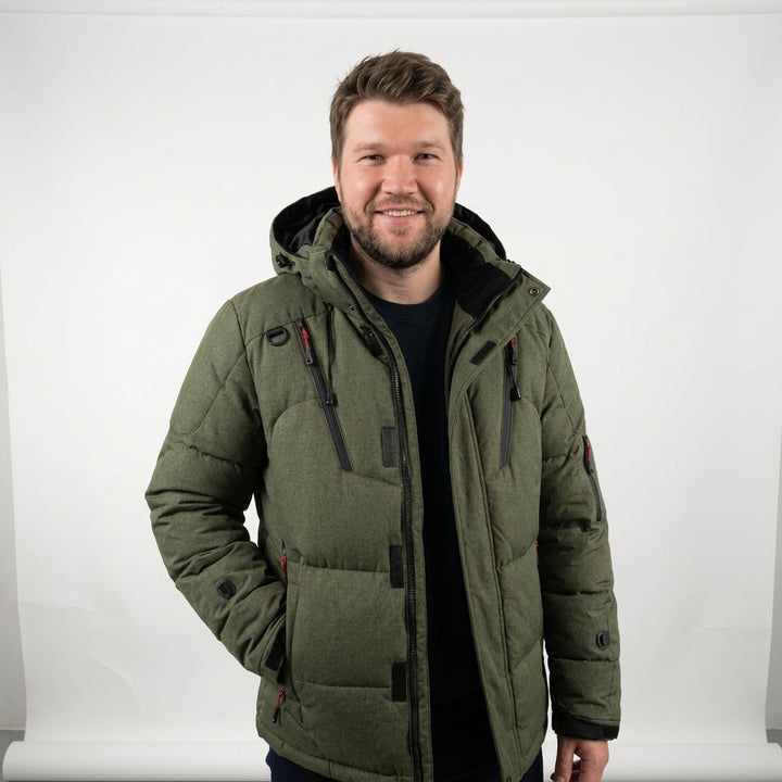 Alaxis - Puffer Jacket With Hood and Zippered Pockets