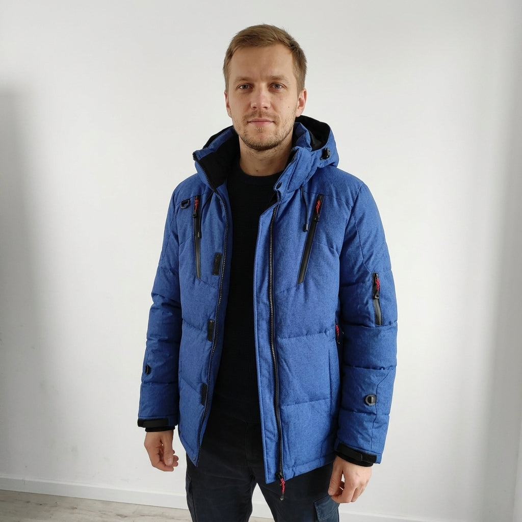 Alaxis - Puffer Jacket With Hood and Zippered Pockets