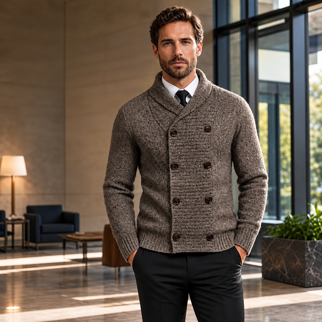 Jibran - Double Breasted Knit Cardigan
