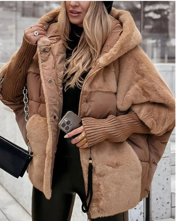 Marieme - Long Sleeve Coat With Fur