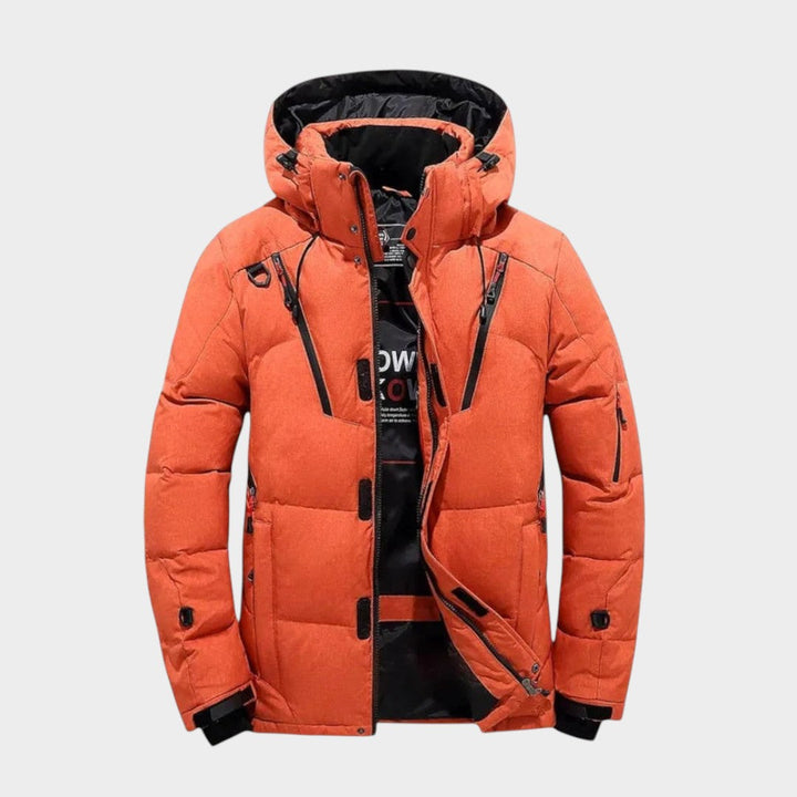 Alaxis - Puffer Jacket With Hood and Zippered Pockets