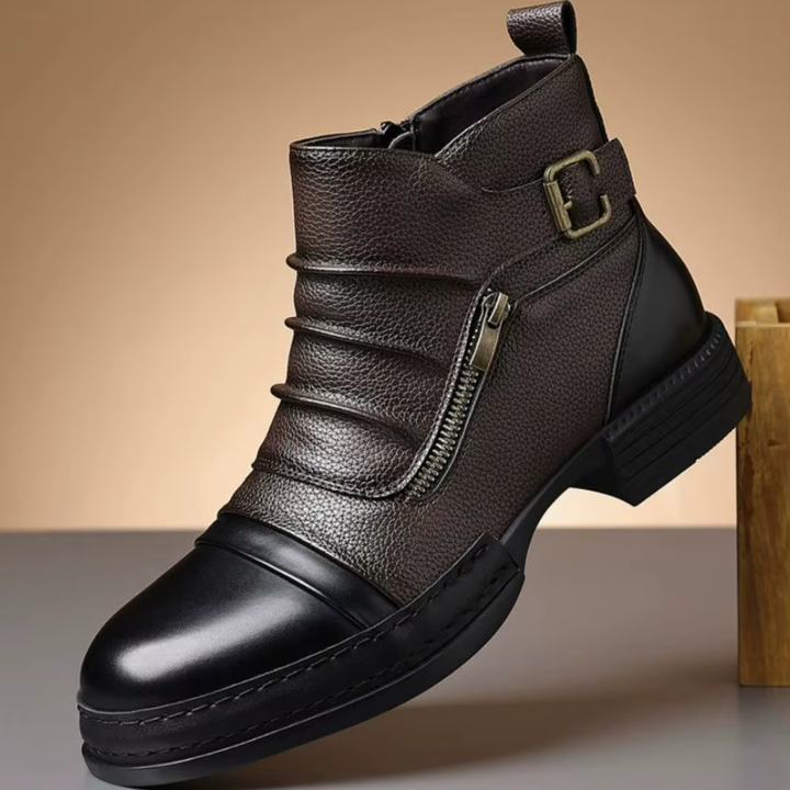 Kramer - Two-Tone Leather Ankle Boots