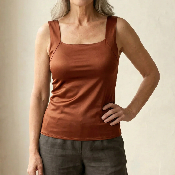 Neda - Square Neck Sleeveless Tank Top