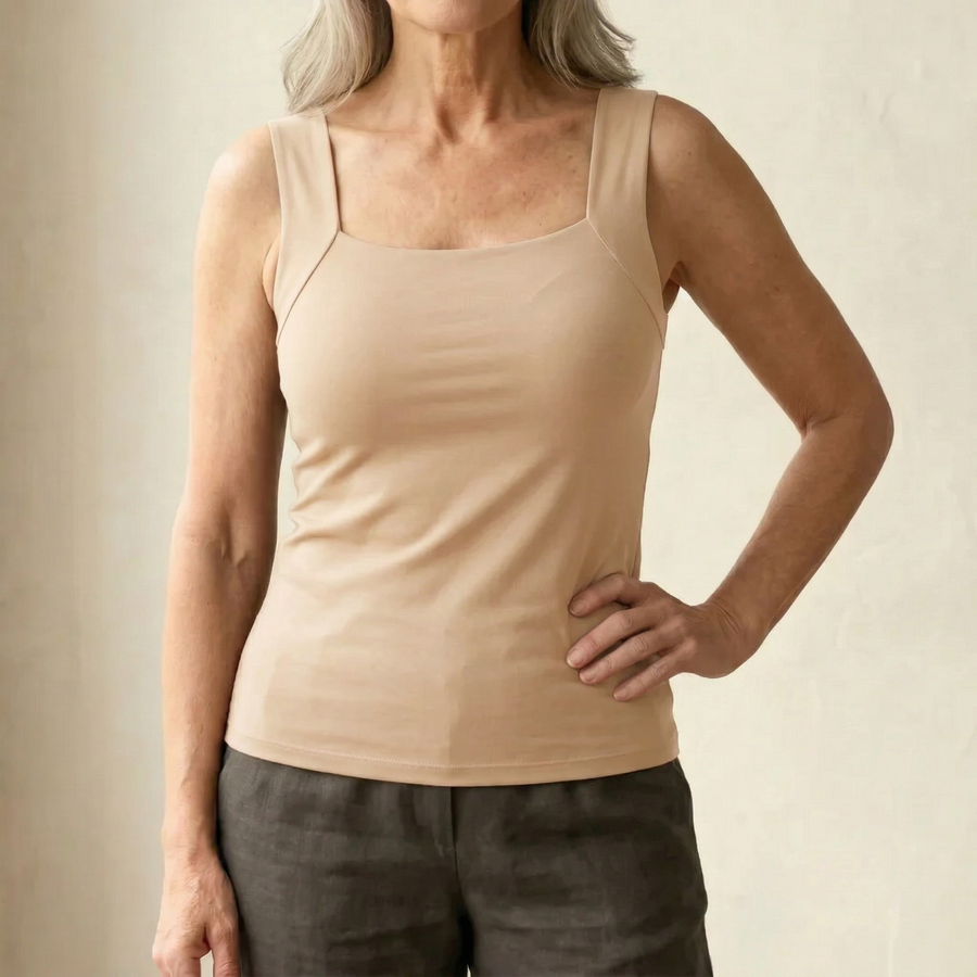 Neda - Square Neck Sleeveless Tank Top