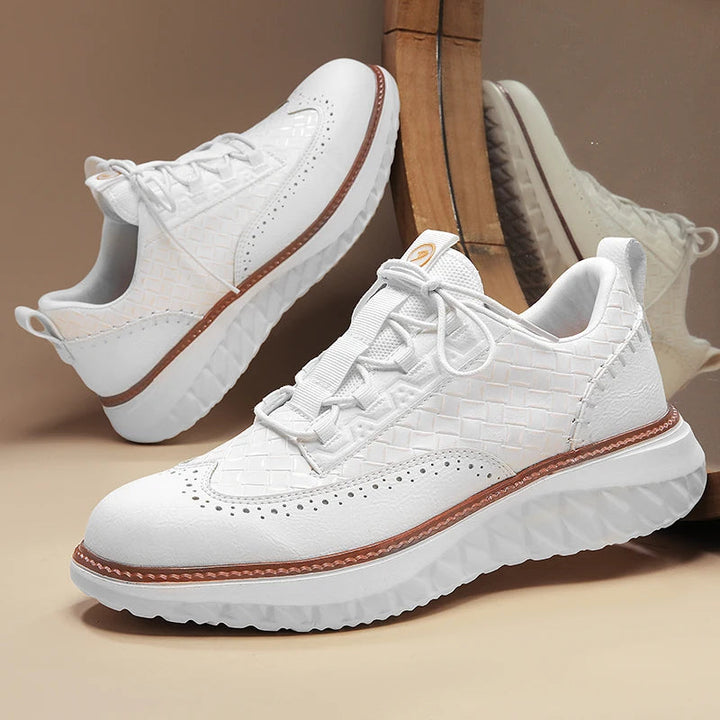 Colby - Sneakers With Woven Texture and Contrast Sole