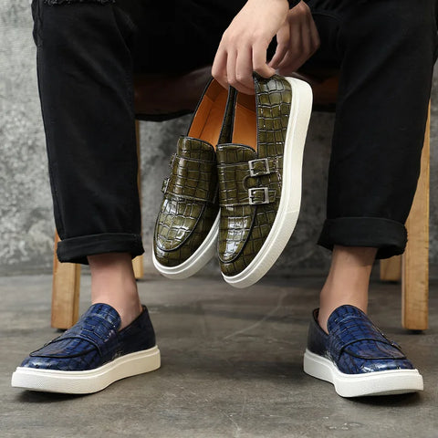 Loic - Crocodile Pattern Loafer