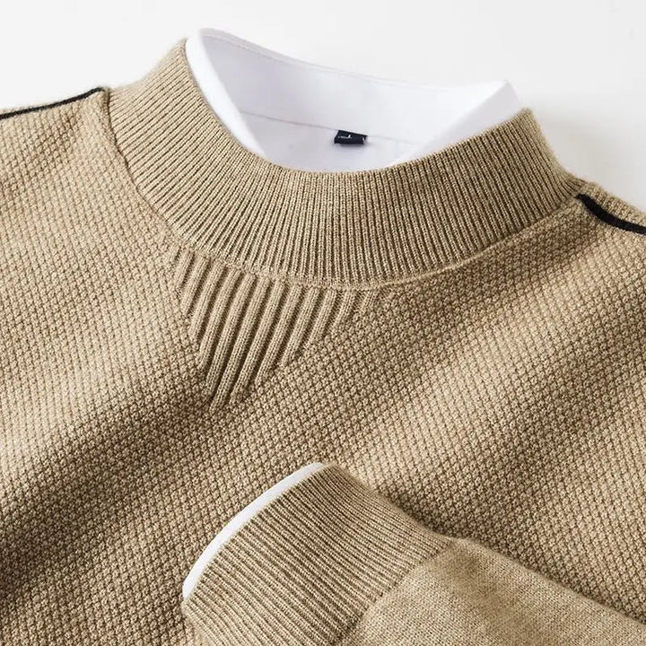 Jaison - Sweater With Textured Knit and Crew Neck