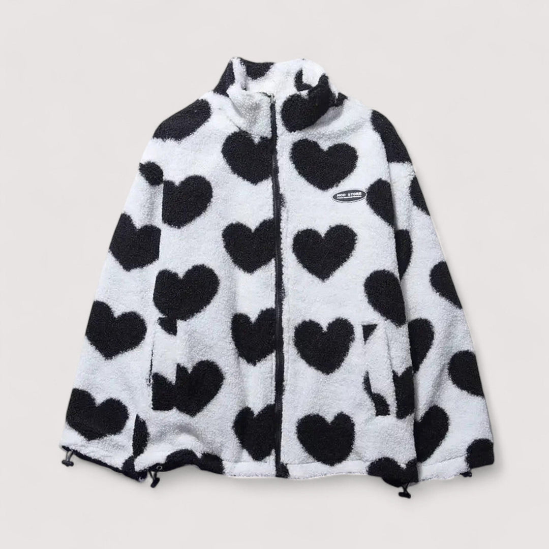 Gerina - Reversible Heart Print Jacket