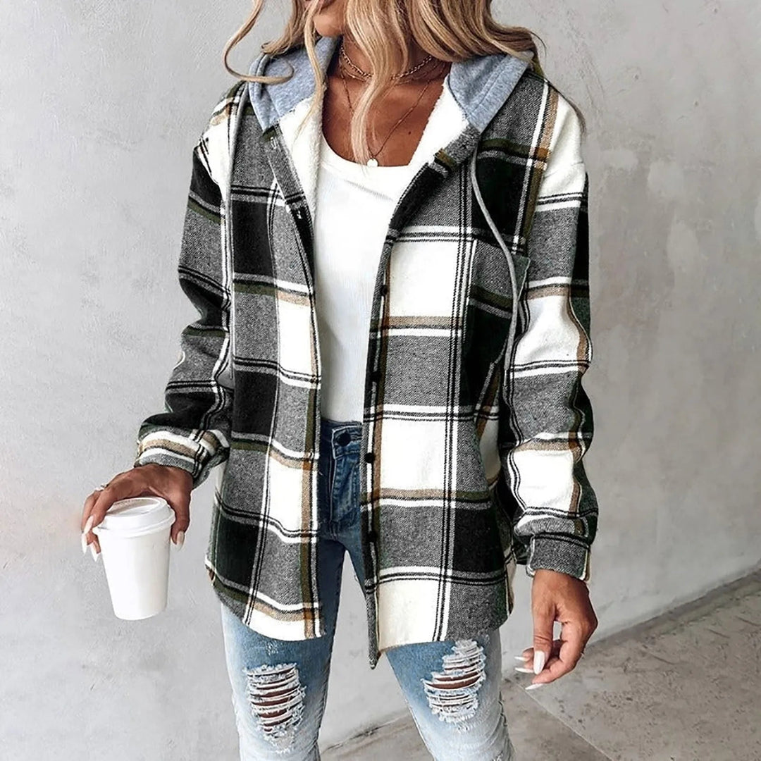 Gaynor - Jacket With Plaid Pattern and Drawstring Hood