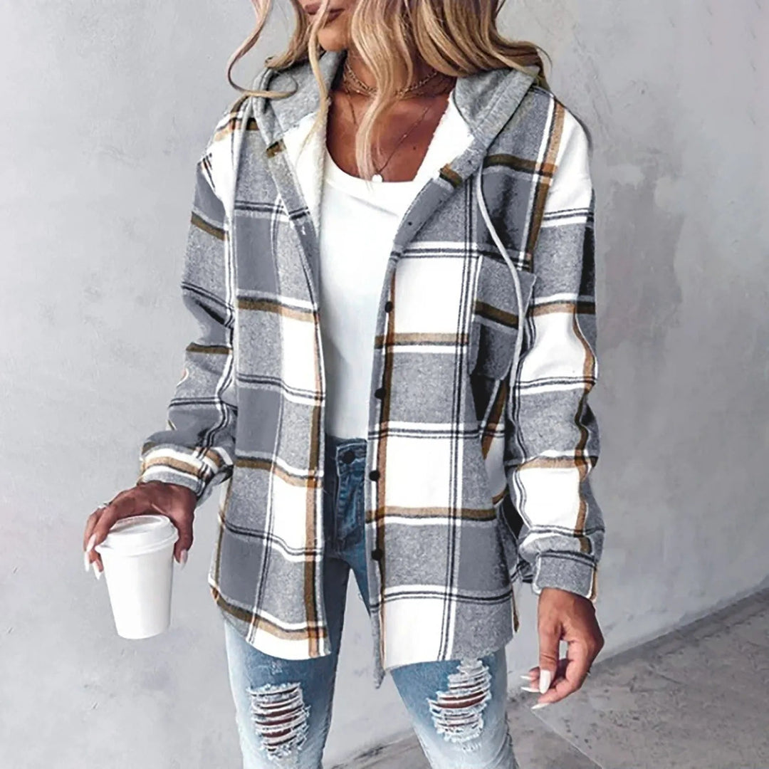 Gaynor - Jacket With Plaid Pattern and Drawstring Hood
