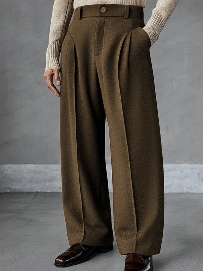 Joelina - High Waist Pleated Wide Leg Tailored Trousers