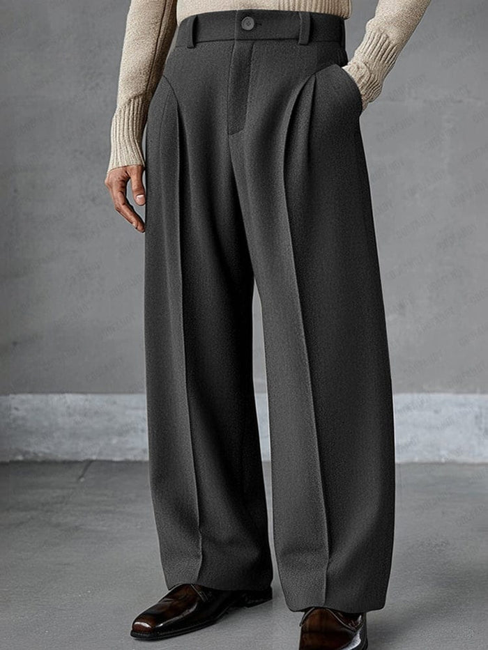 Joelina - High Waist Pleated Wide Leg Tailored Trousers