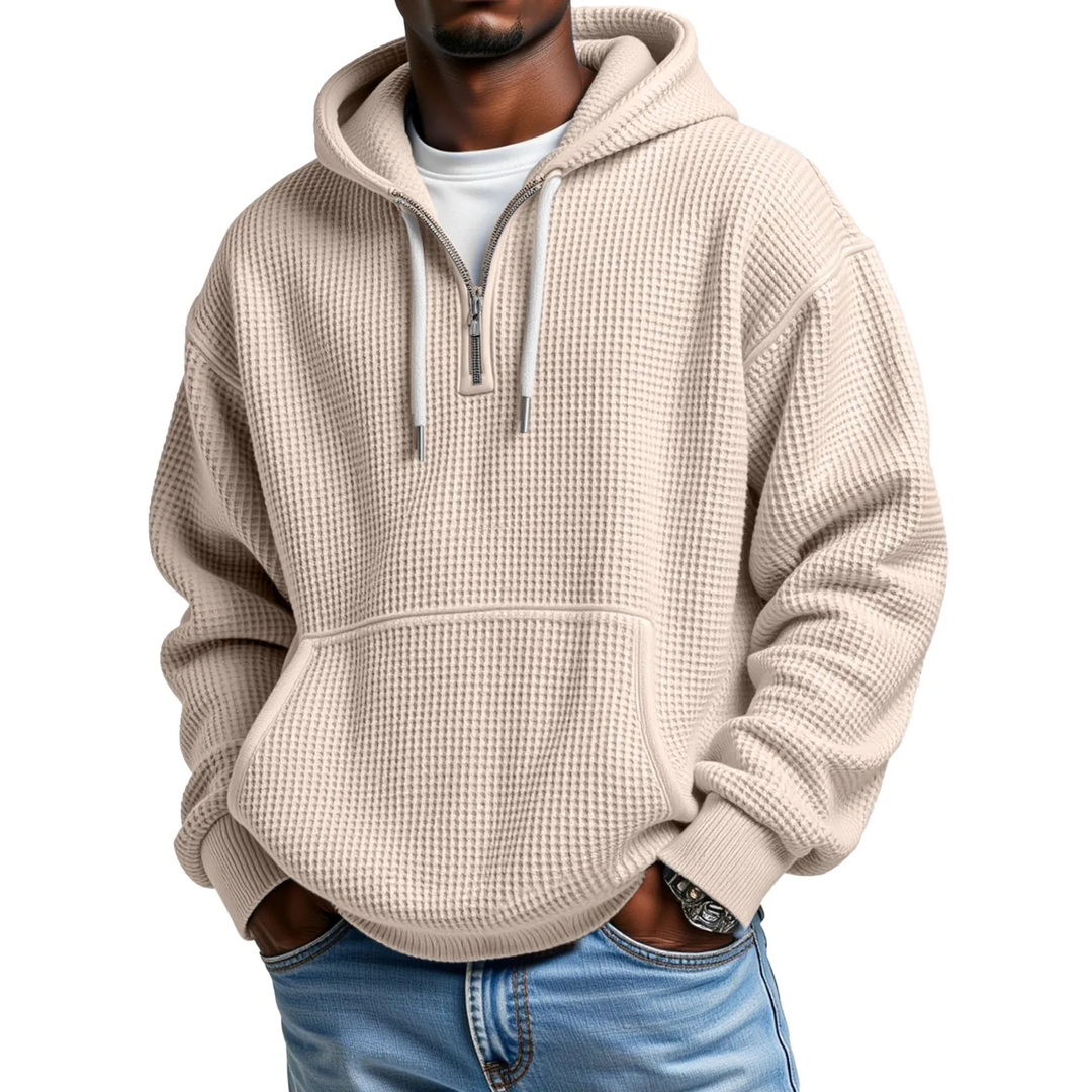 Mackenzie - Waffle Knitted Long Sleeve Hoodie