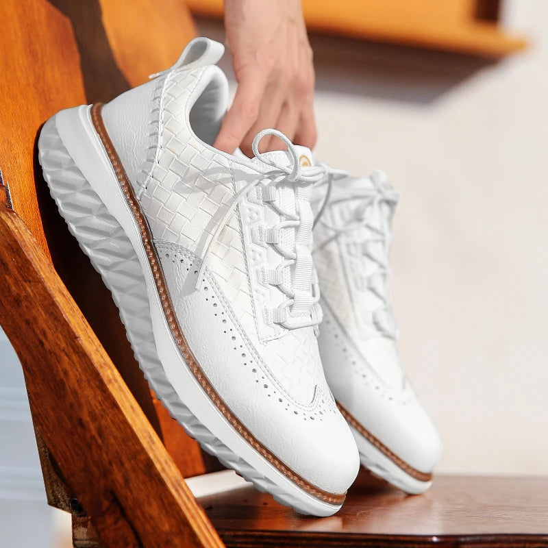 Colby - Sneakers With Woven Texture and Contrast Sole