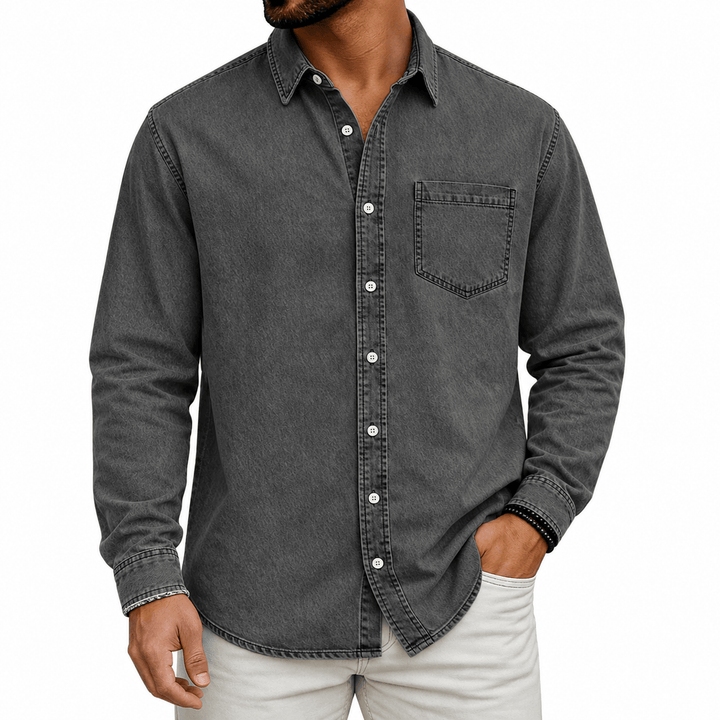 Markrem - Denim Shirt With Front Pocket