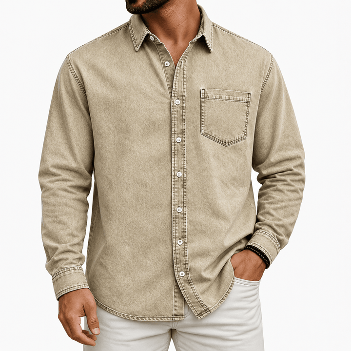 Markrem - Denim Shirt With Front Pocket