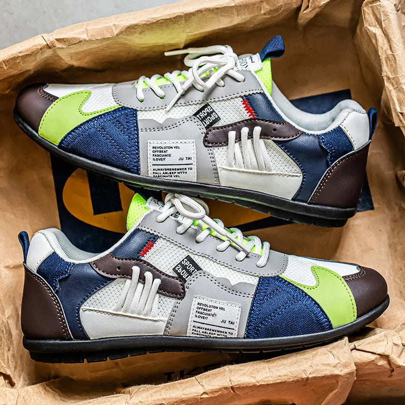 Reinders - Patchwork Lace-Up Sneakers