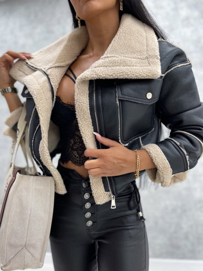 Reischl - Faux Shearling Lined Zip-Up Jacket