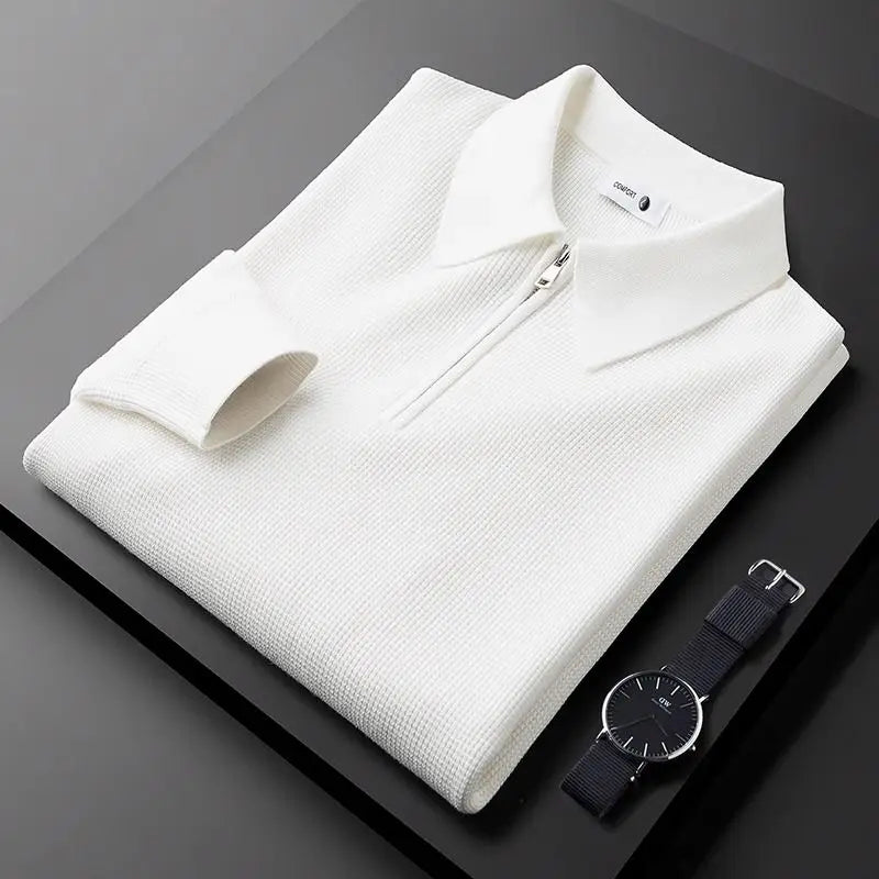 Clifford - Collared Quarter Zip Knit Sweater
