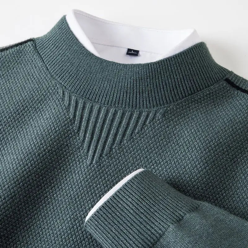 Jaison - Sweater With Textured Knit and Crew Neck