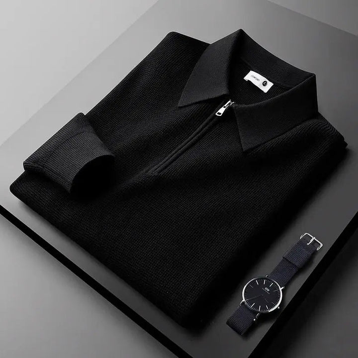 Clifford - Collared Quarter Zip Knit Sweater