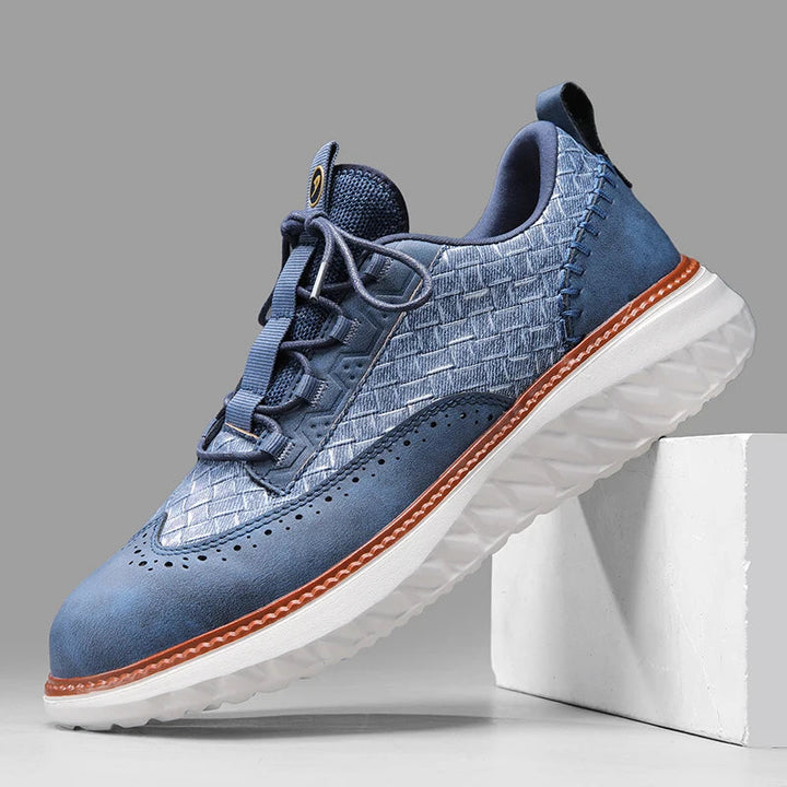 Colby - Sneakers With Woven Texture and Contrast Sole