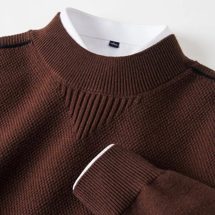Jaison - Sweater With Textured Knit and Crew Neck