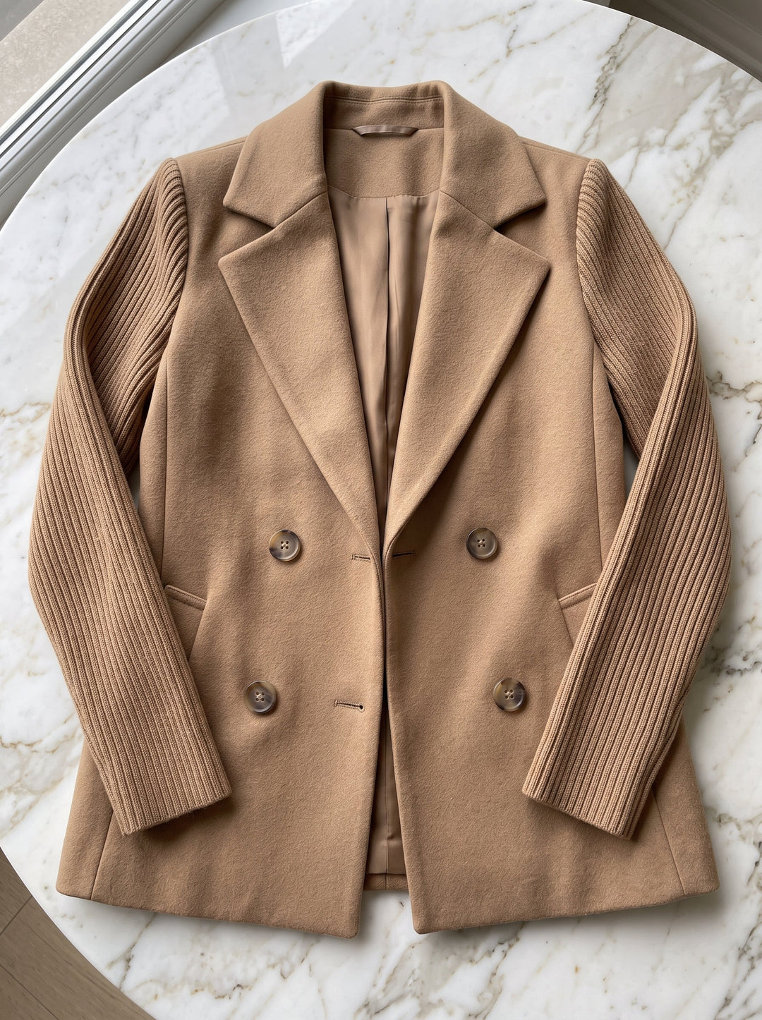 Nahide - Blazer With Ribbed Sleeves and Lapel Collar