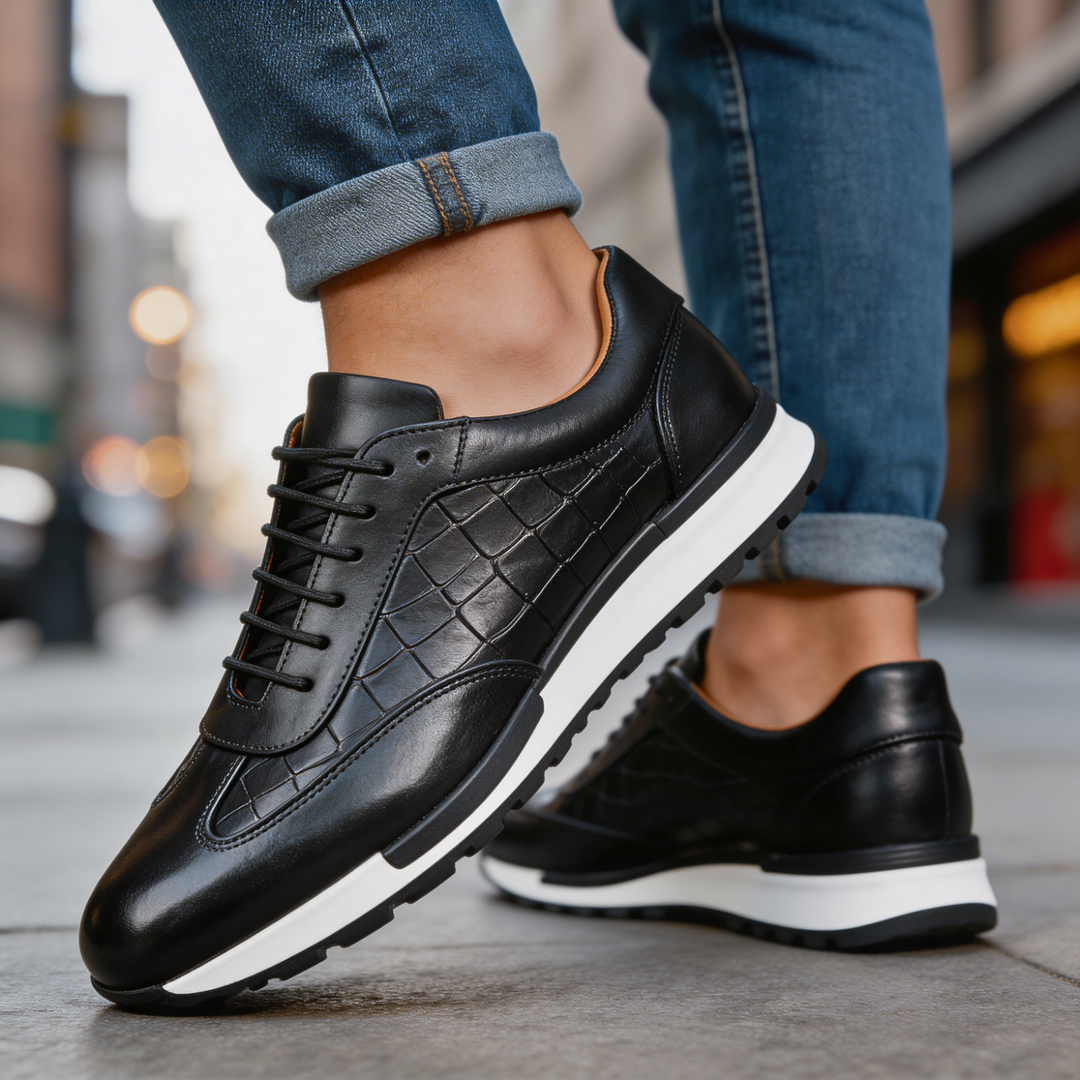 Hubert - Lace Up Leather Sneakers