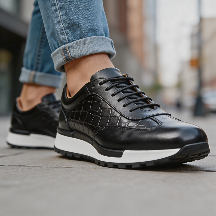 Hubert - Lace Up Leather Sneakers