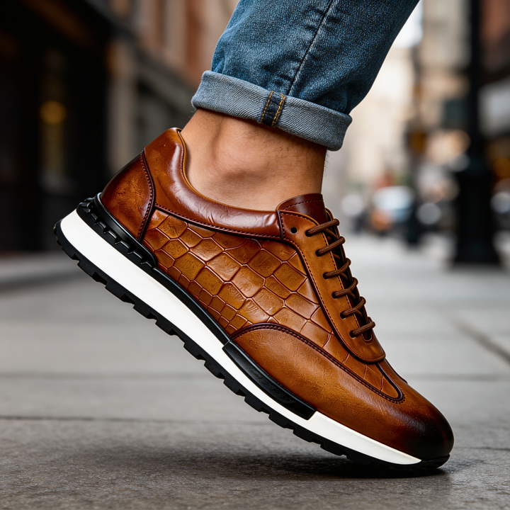 Hubert - Lace Up Leather Sneakers