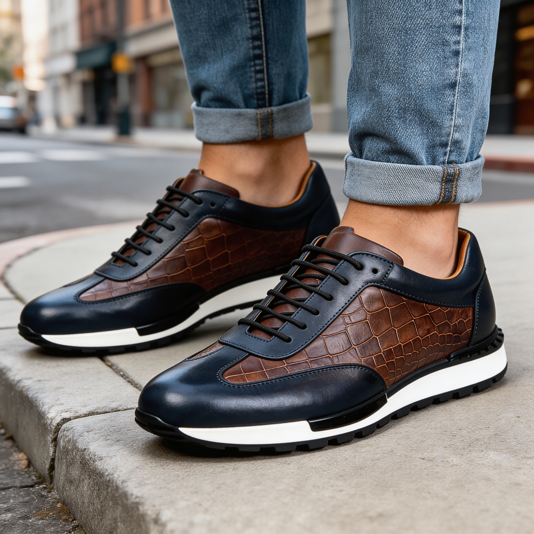 Hubert - Lace Up Leather Sneakers