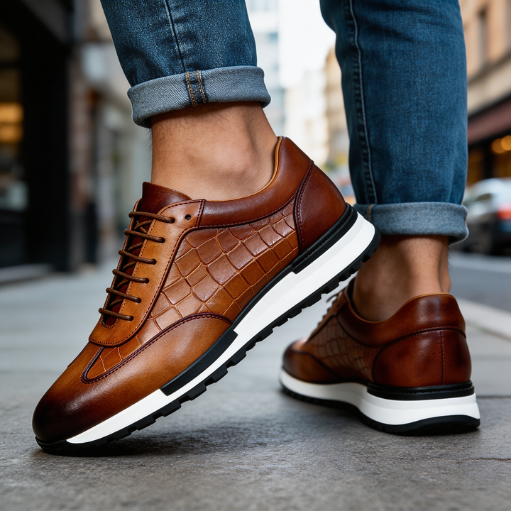 Hubert - Lace Up Leather Sneakers