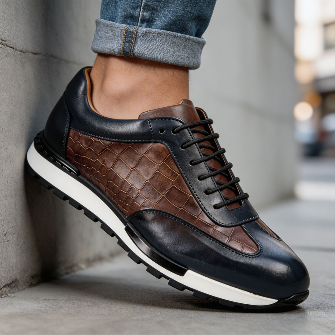 Hubert - Lace Up Leather Sneakers