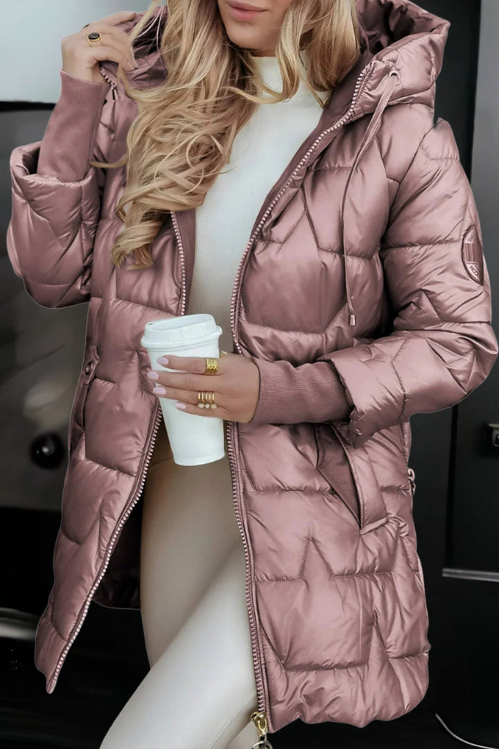 Mageina - Elegant Winter Coat With Hood And Padding
