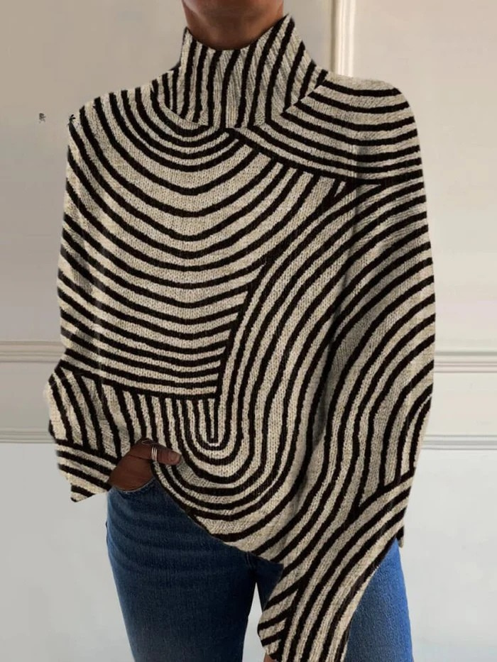 Silira - Line Art Turtleneck Sweater