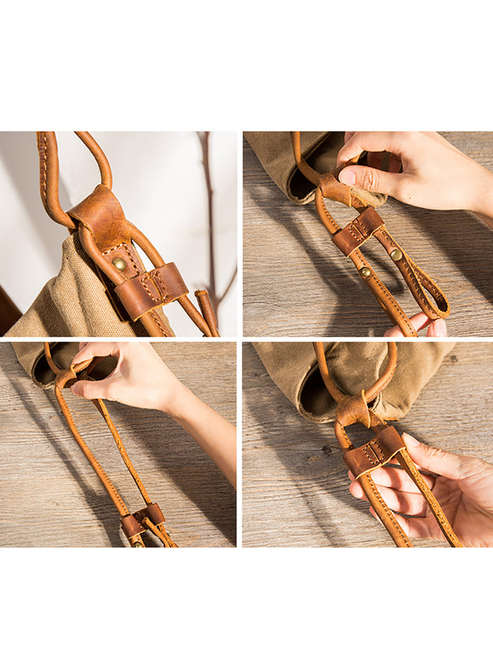 Liraine - Canvas And Leather Crossbody Bag
