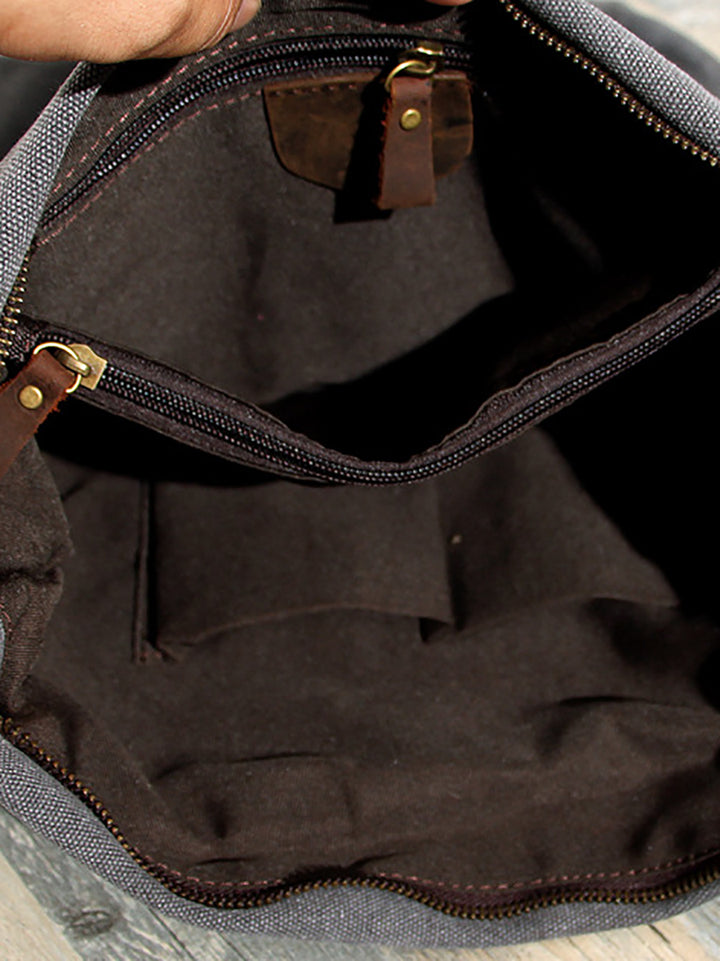 Liraine - Canvas And Leather Crossbody Bag