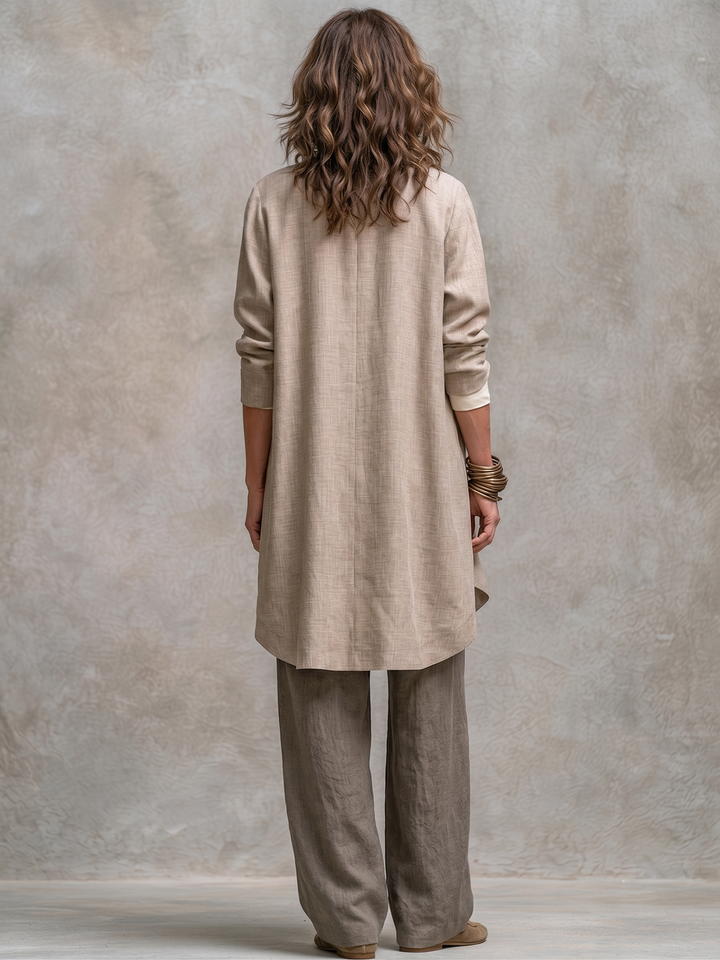Solange - 3-Piece Draped Open Front Set