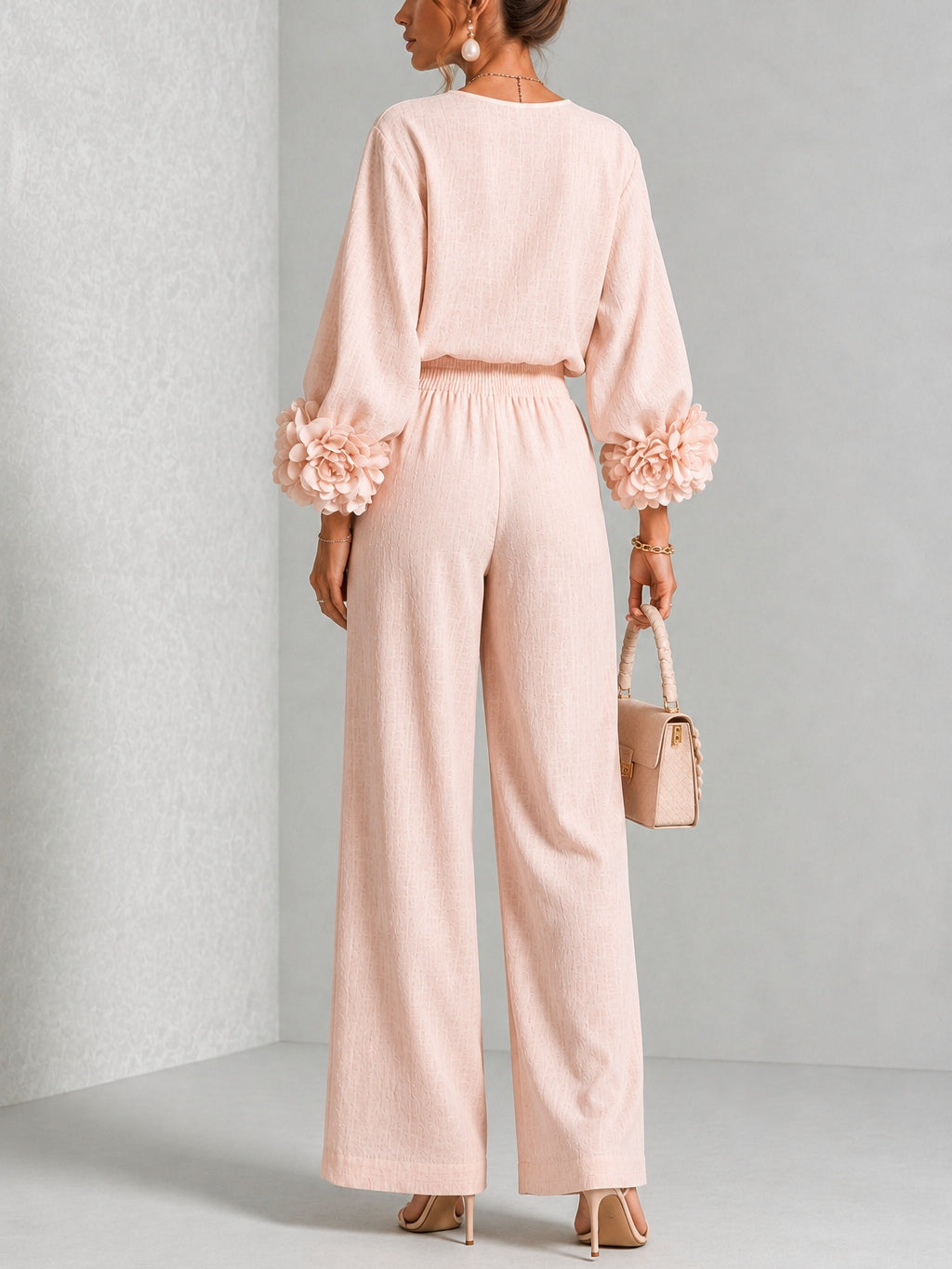 Ayser - Top and Pants Set With Floral Cuffs