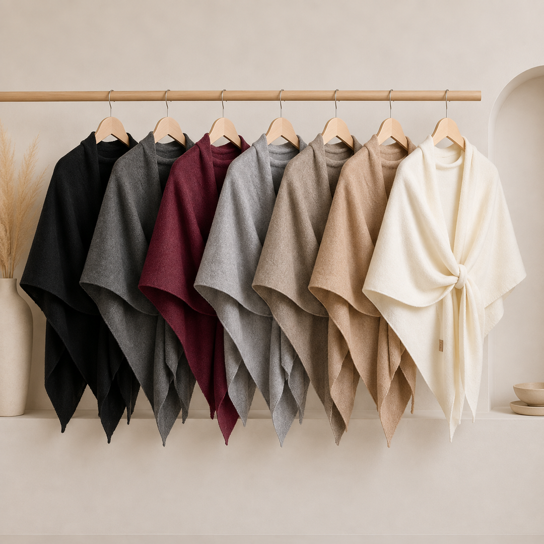Isabel - Fleece Shawl with Front Tie Closure