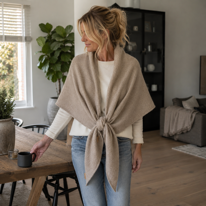 Isabel - Fleece Shawl with Front Tie Closure
